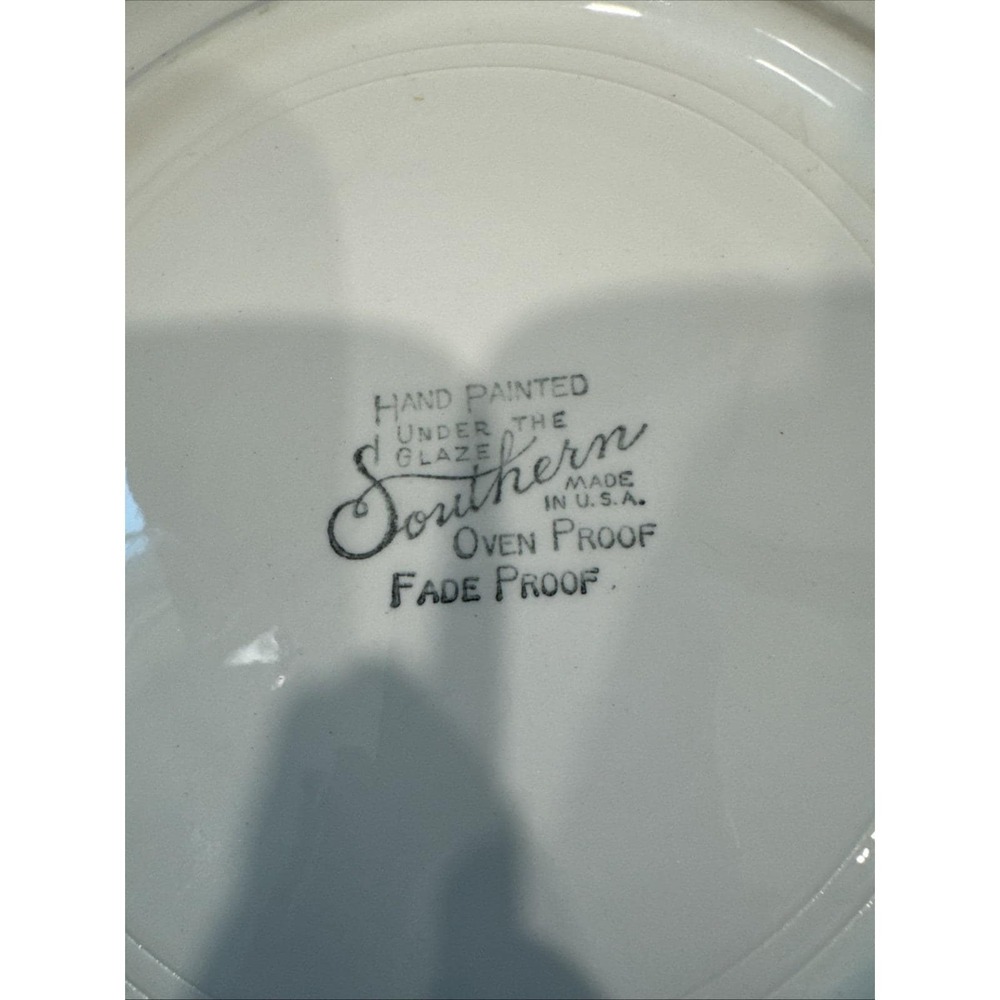 Blue Ridge Southern Potteries Made In USA Rock Rose 9 In Plate Hand Painted - Picture 9 of 9